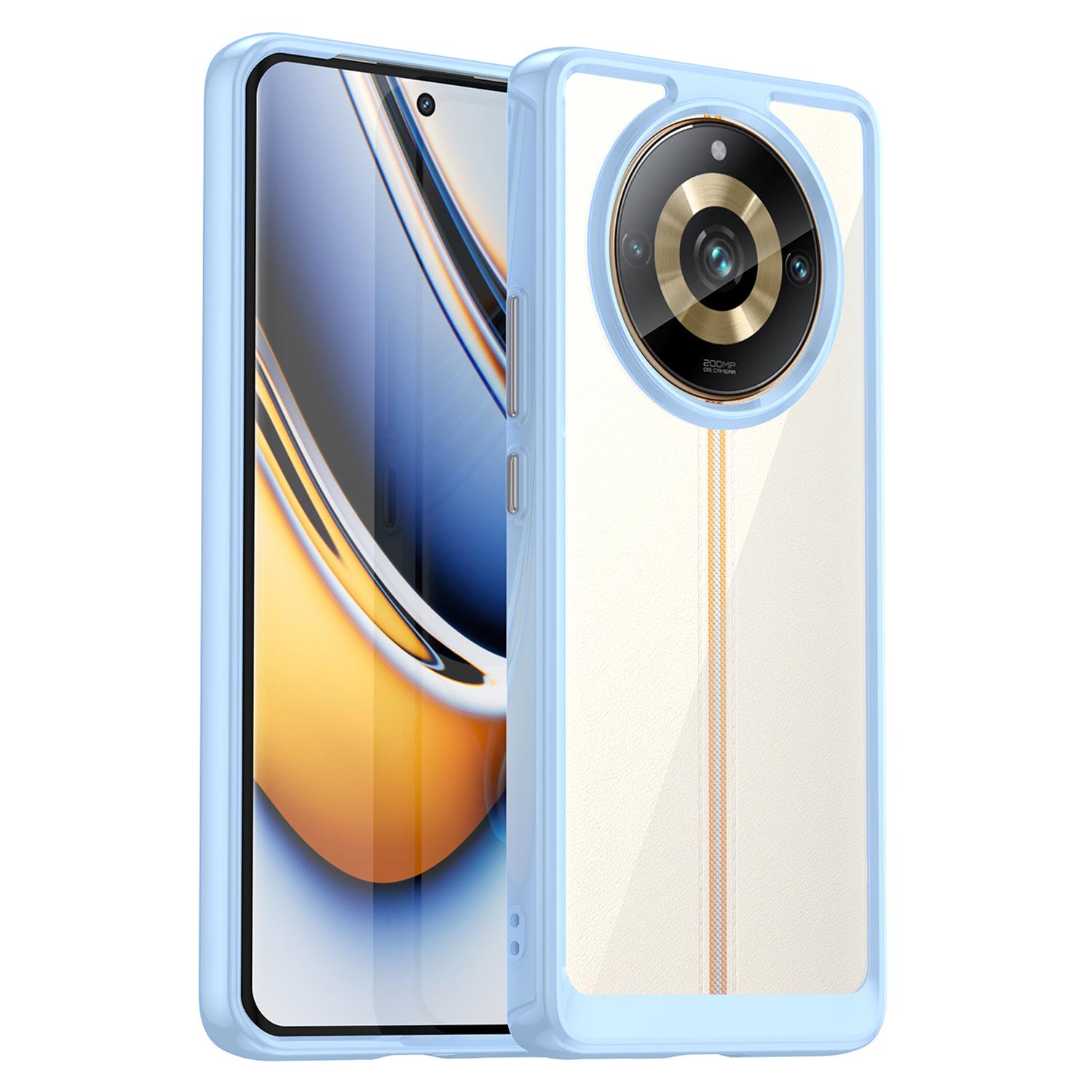 

For Realme 11 Pro 5G/11 Pro+ 5G/Narzo 60 Pro 5G TPU+Acrylic Case Mobile Phone Back Protector Cover Blue