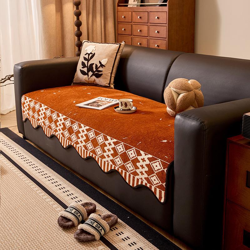 Special-Shaped Sofa Cushion  New Four-Season Universal Leather Sofa Seat Cushion Advanced Sense Fixed Non-Slip Cover Cover Cloth