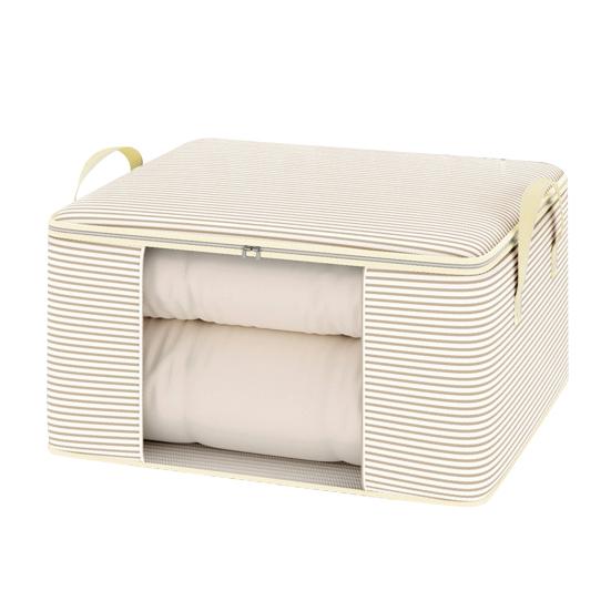 

Сумка для зберігання Пилонепроникна Вологостійка Потовщена Неткана тканина Великої місткості Скринька для зберігання з прозорим вікном M бежевий