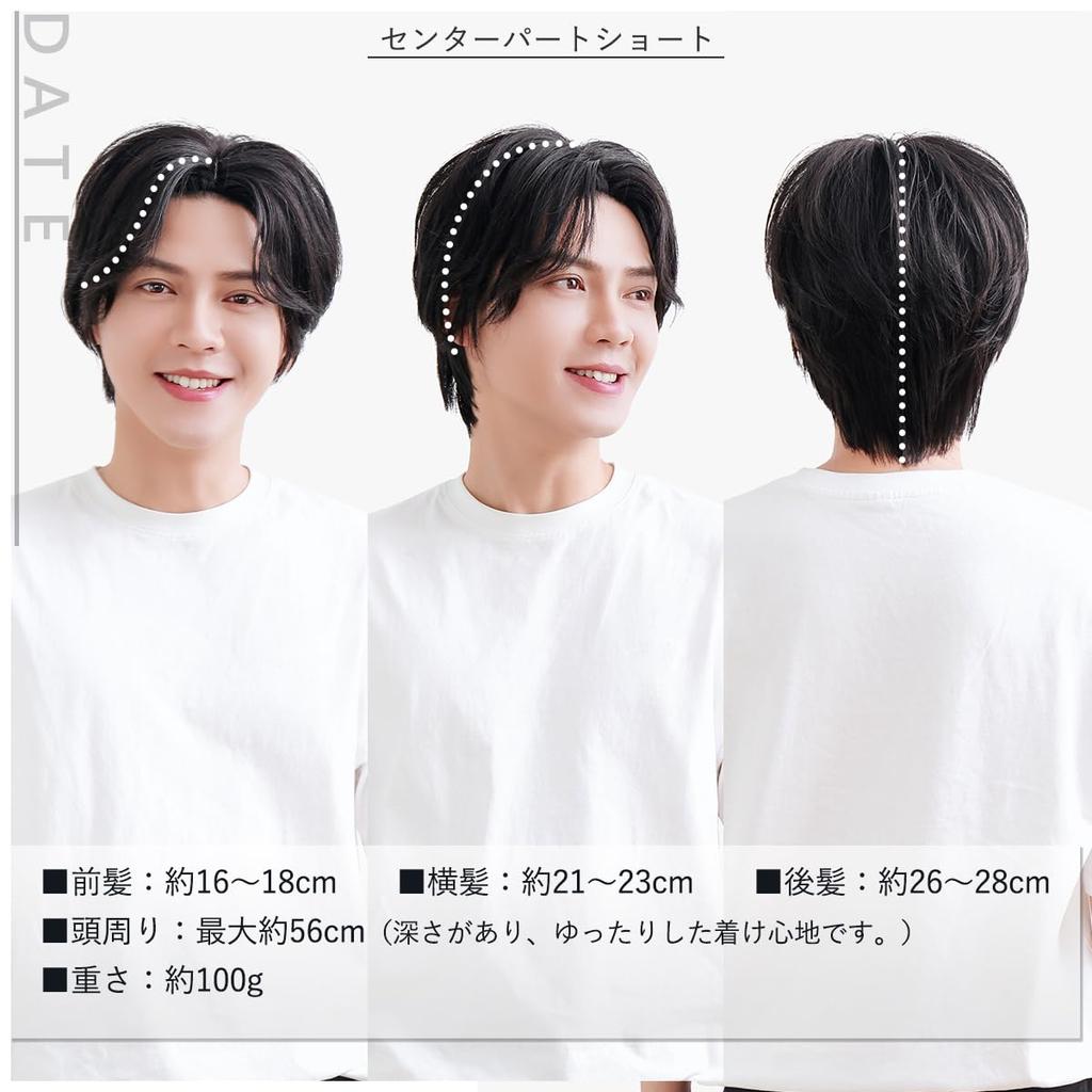 affiliated member 2024 innovative style wig black wig center part natural wig center part short Korean style pure black [TefuRe Men's Wigs] J-hair