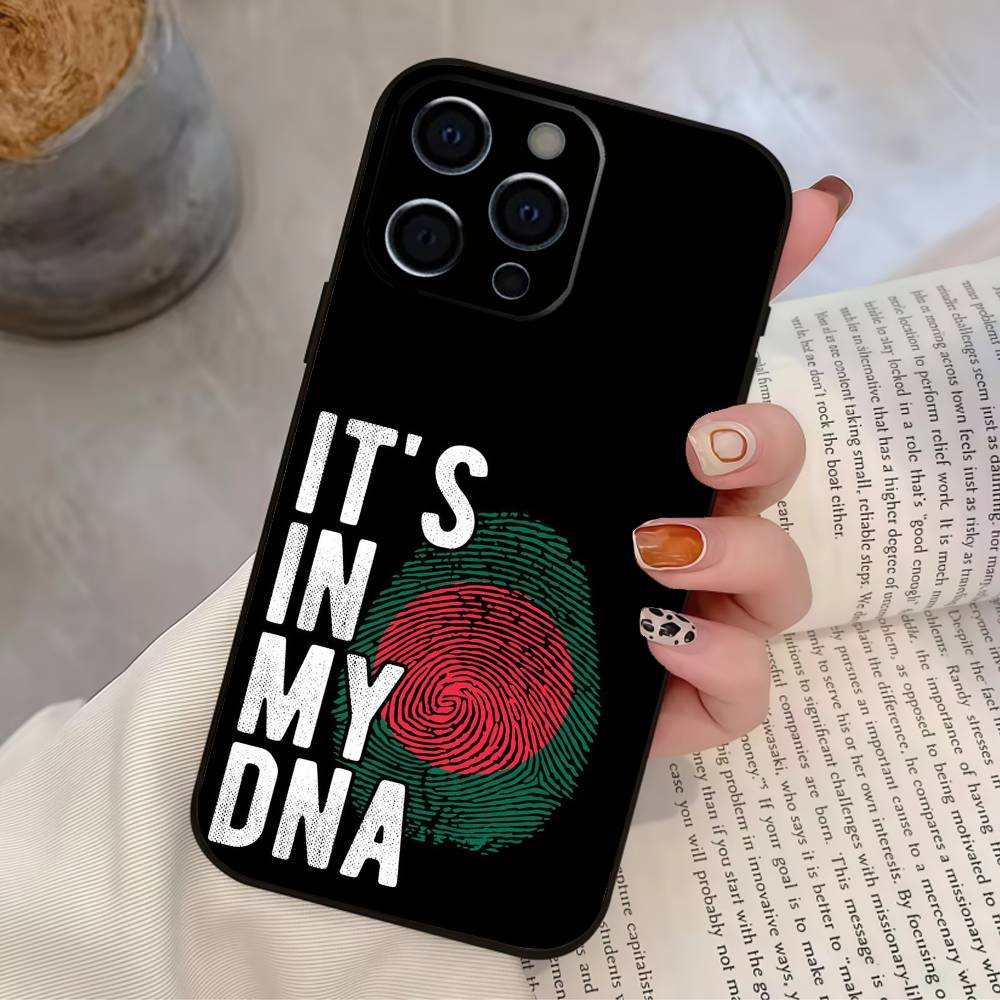 B-Bangladesh Flag Phone Case For iPhone 17,16,15,14,13,12,11 Plus,Pro Max,XS,Soft Silicone Black Cover