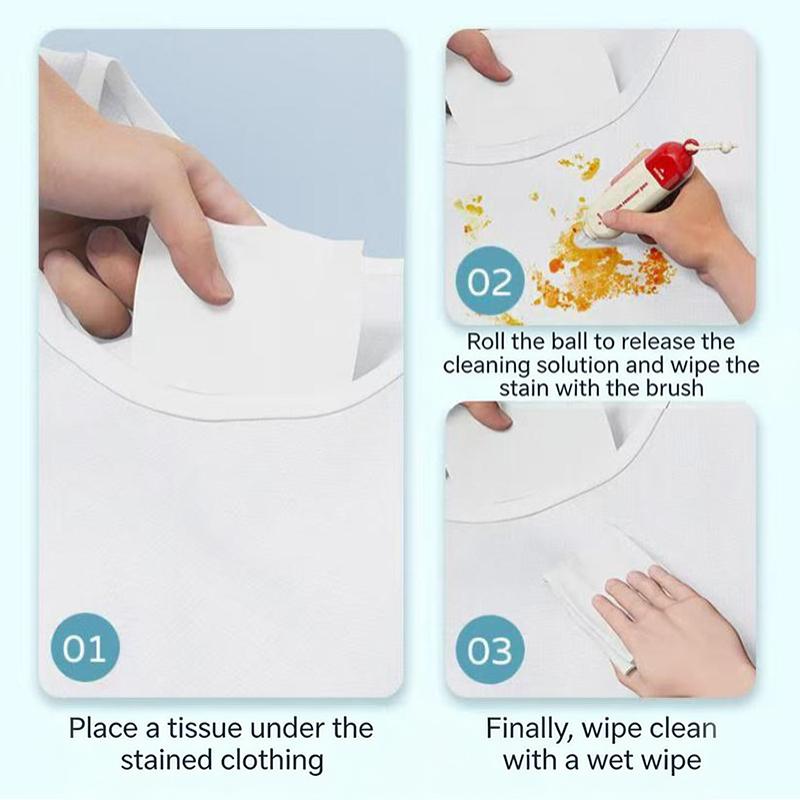 Portable Stain Remover Pen Double Ended Cleaning Brush Quick Action for Clothing Jeans Uniforms Home and Journey