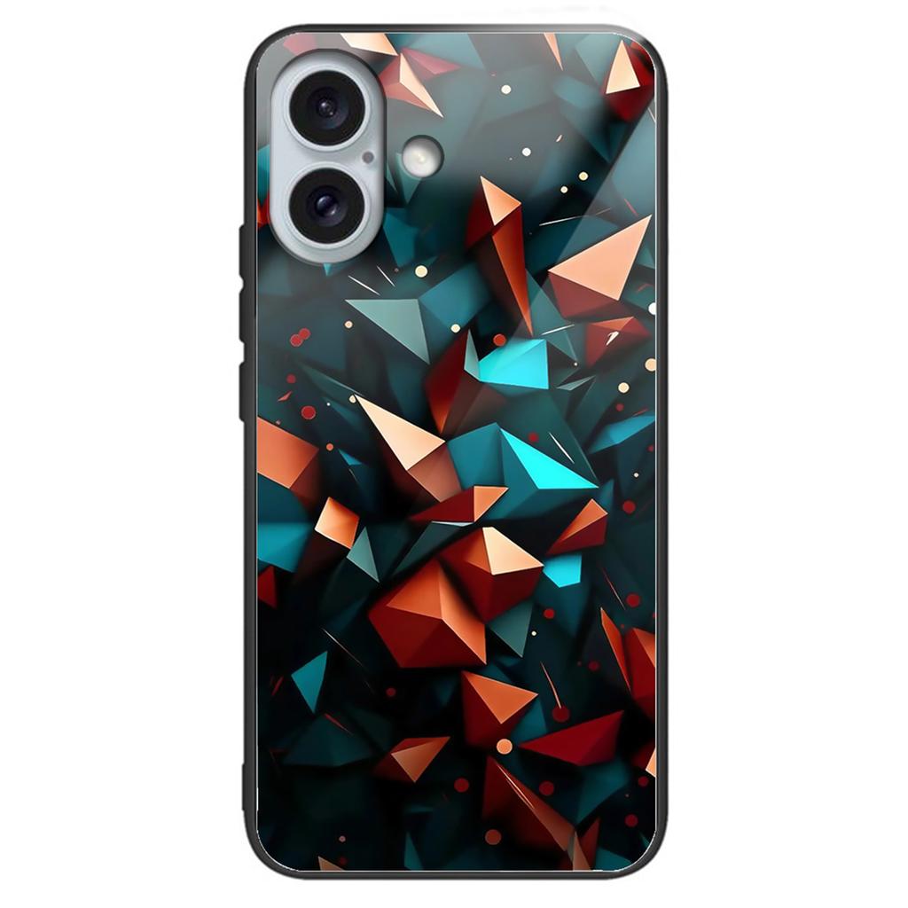 For iPhone 16 Case Tempered Glass TPU Drop-Proof Phone Cover Pattern Printing