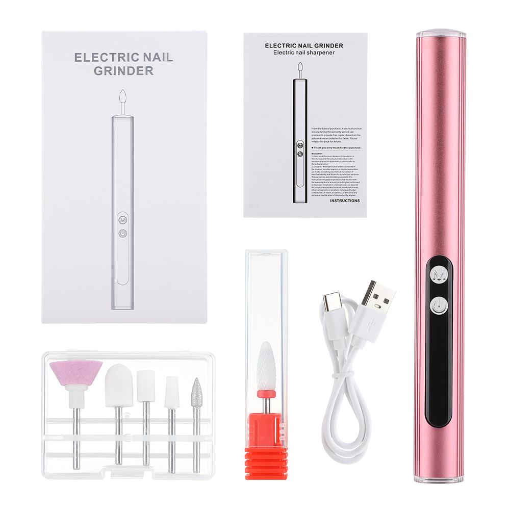 

2 в 1 электрическая дрель для ногтей УФ-лампа для ногтей набор для маникюра педикюра шлифовальный набор керамическая пилка для полировки портативное оборудование инструменты розовый
