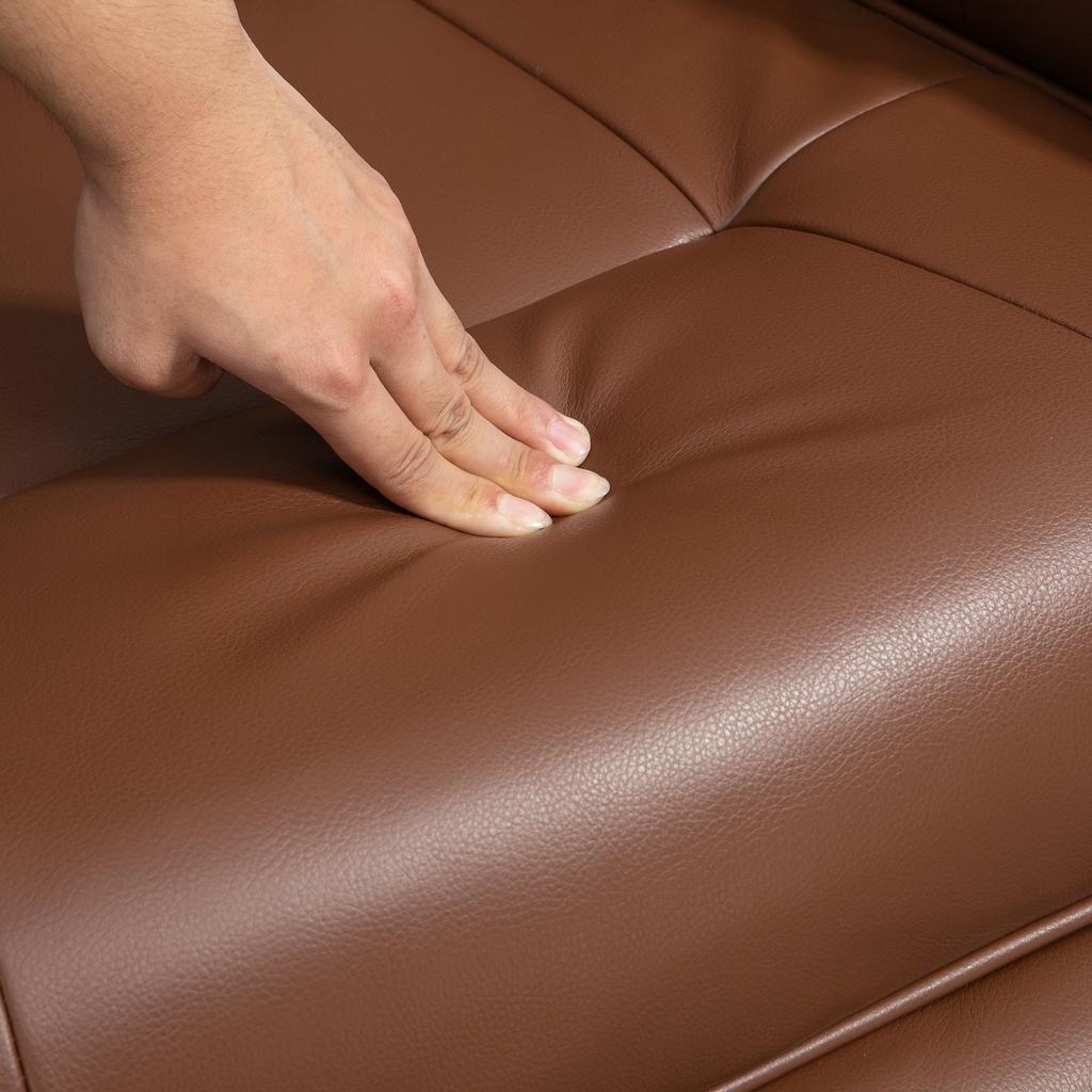 Recliner, Reclines 145 Degrees, Adjustable Footrest, Faux Leather, 360 Degrees Rotatable, Up To 120 Kg, Brown