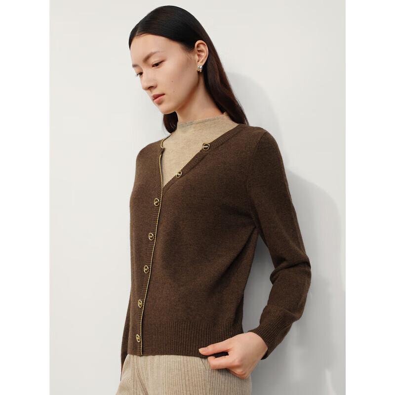 Jiu Zi Anna Cou Women's Elegant Semi-High Neck Yak Wool Pullover Sweater