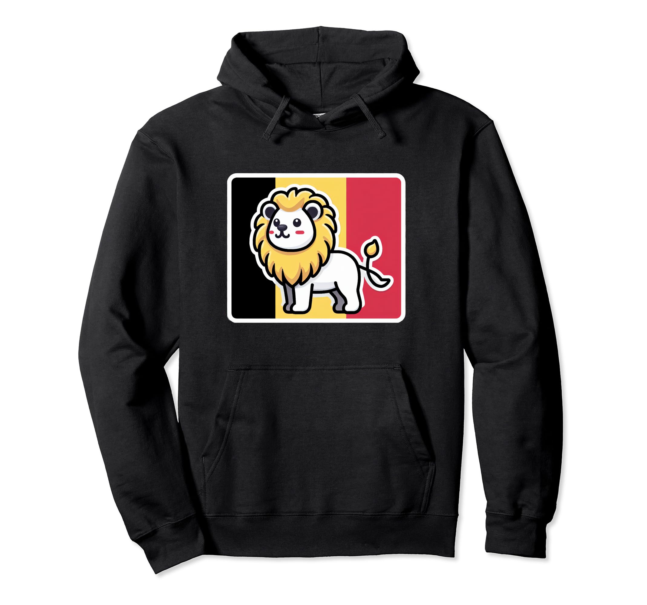 

Cute patriotic Belgian lion Belgian Hoodie flag, fan. чёрный