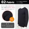 Factory Warm Stretch Round Long Warm and Stretchy of 2 Size Y's Men's Innerwear, Fleece-Lined, Neck, Sleeves, [Set (Black & Charcoal) LL]