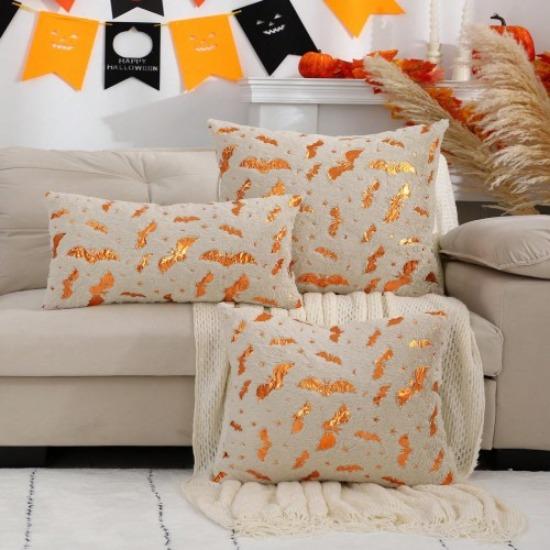 

Горячая Хэллоуинская наволочка Золотой горячий горшок Летучая мышь Хэллоуинская подушка Праздничное украшение Чехол для диванной подушки 30 * 50cm pillow cover