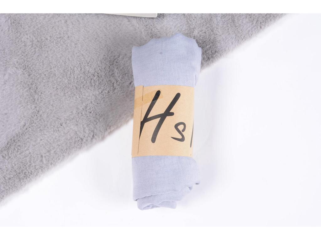 Eșarfă de bumbac și in de primăvară și vară pentru femei - Șal etnic plisat din tifon de culoare uni și batic de mătase.