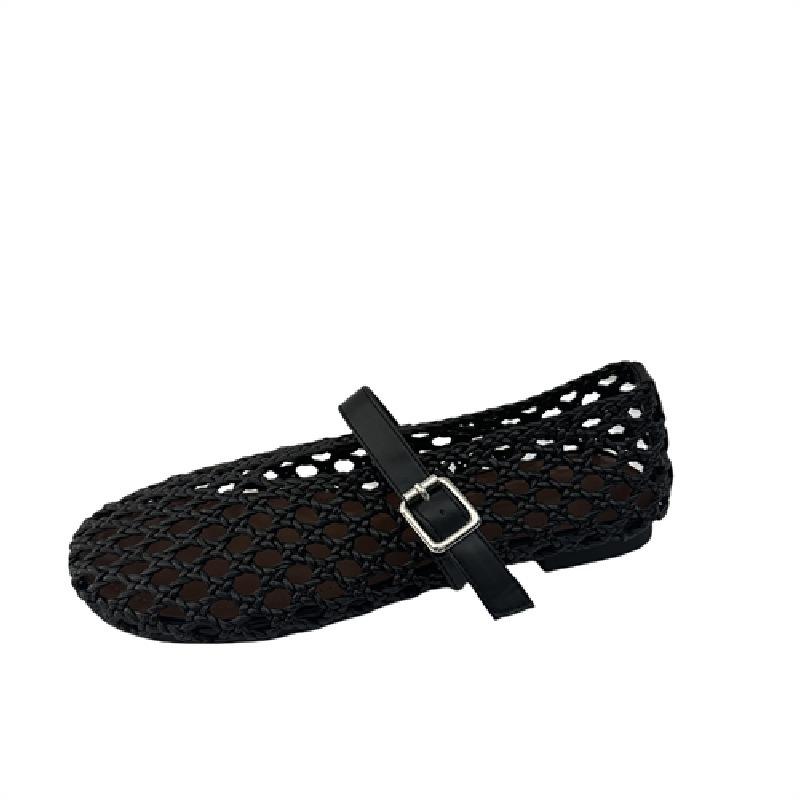 Scarpe Mary Jane donna autunno nuovo maglia studente fondo piatto punta rotonda traspirante parola con bocca bassa vuote scarpe singole