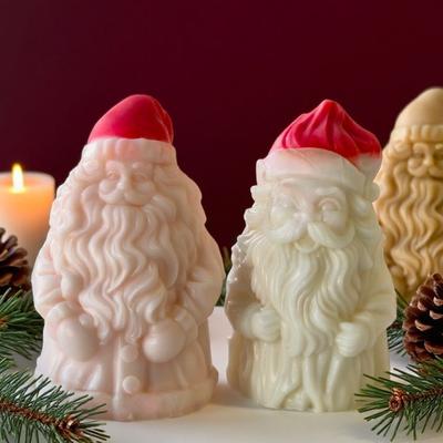 Santa Candle Mold,Christmas Candle Silicone Mold for Candle Making,Diys Resin Crafts Mold Aromatherapys Candle Mould Gift