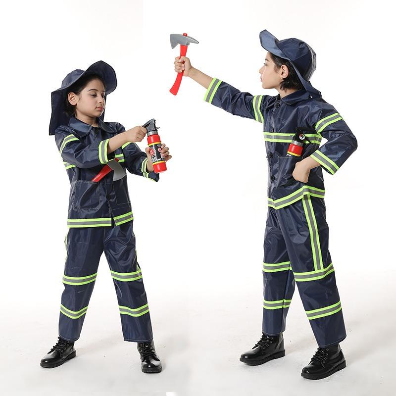 Halloween Fire Suit Children's Day Costume, Police Lawyer Pilot Doctor Worker Children Cosplay Suit