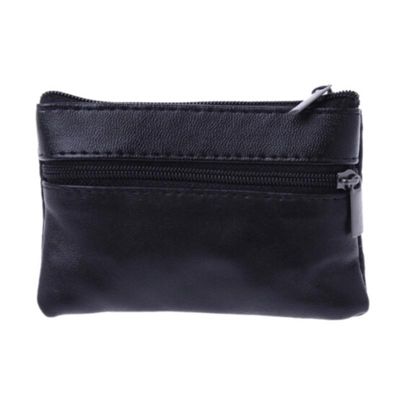 

Men Women Card Coin Key Soft Holder Zip Leather Wallet Pouch Bag Purse Gift New Fashion Black Mini Coin Holders чорний
