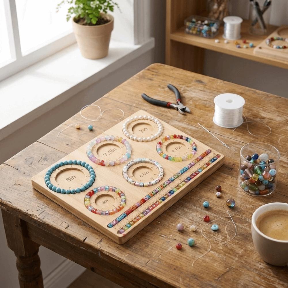 Pad per misurare bracciali 6 misure Segni in misure imperiali Tappetino per la creazione di gioielli Tavola per perline Artigianato fai da te