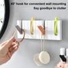 Piano Design Wall Hooks Foldable Key Hanger Piano Wall Hooks Organizer with 4 Self-adhesive Hooks Waterproof Hanging for Hats