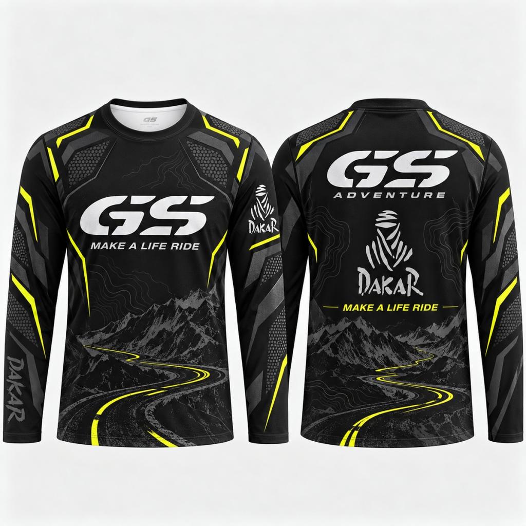 GS Adventure Ралли Дакар Мотоцикл Футболка с длинным рукавом Мужская Горная Дорога Печать Карты Мира Езда на Мотоцикле Байкерские Топы Майка
