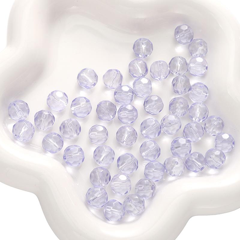 [10mm] Faceted Ball Beads Color Transparent Glass Beads Loose Spacer Beads For Jewelry Making Diy Bracelet Necklace Accessories