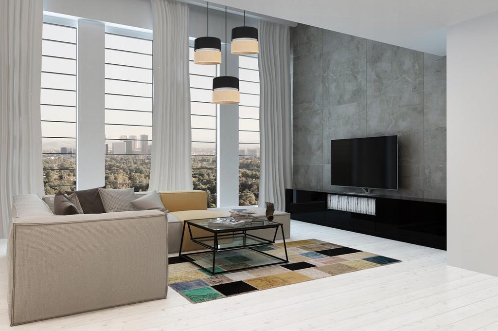 Hanging Lamp, Ceiling Chandelier, Lampshade 20Cm, Black