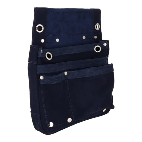 Sankyo Corporation DBLTACT Suede Leather Nail Bag, 2 Tiers, Navy, DSL-07NB