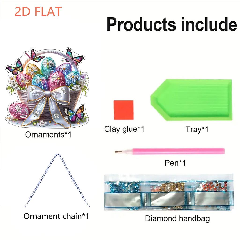 Easter 2D Flat DIY Rhinestone Diamond Art Window Pendants Special Shape Crystal Painting Ornament DIY Home Decor Hanging Charm
