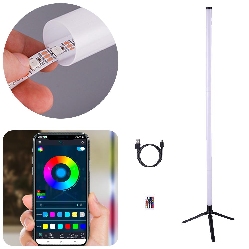 RGB Corner Floor Lamp Modern Standing Lamp APP and Remote Control Color Changing Ambience Light for Gaming Room