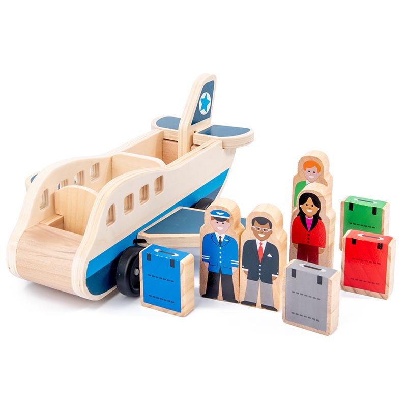 Wooden Transportation Toys, Children's Educational Toys, Wooden Tractors, Airplane Models