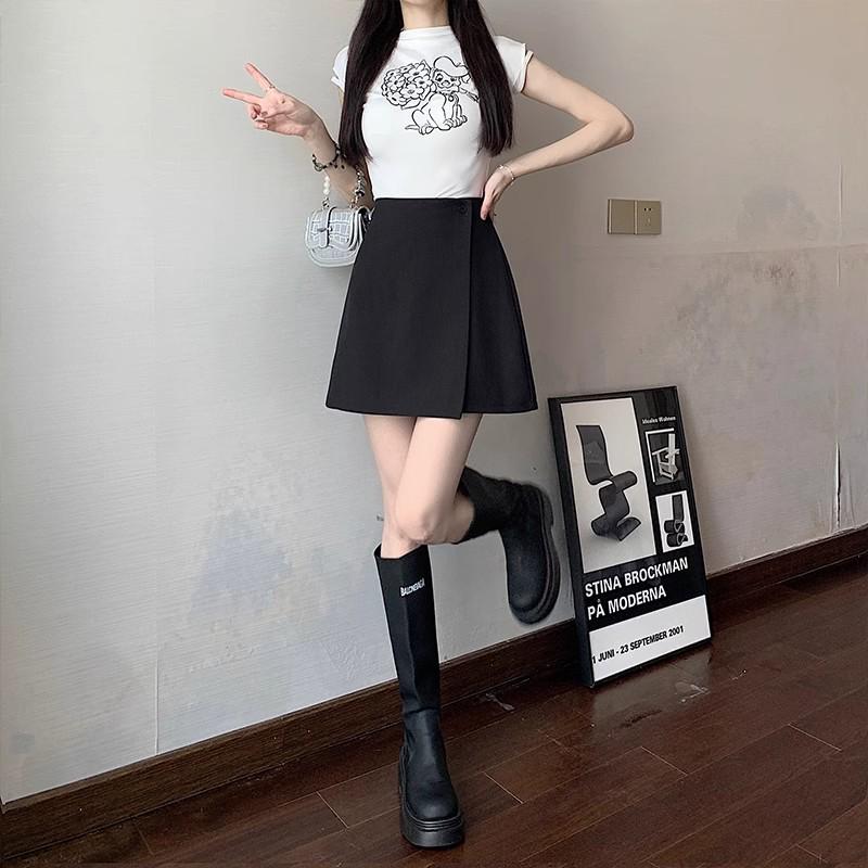 2025 Spring/Summer Women's High-Waisted Slimming Midi Skirt