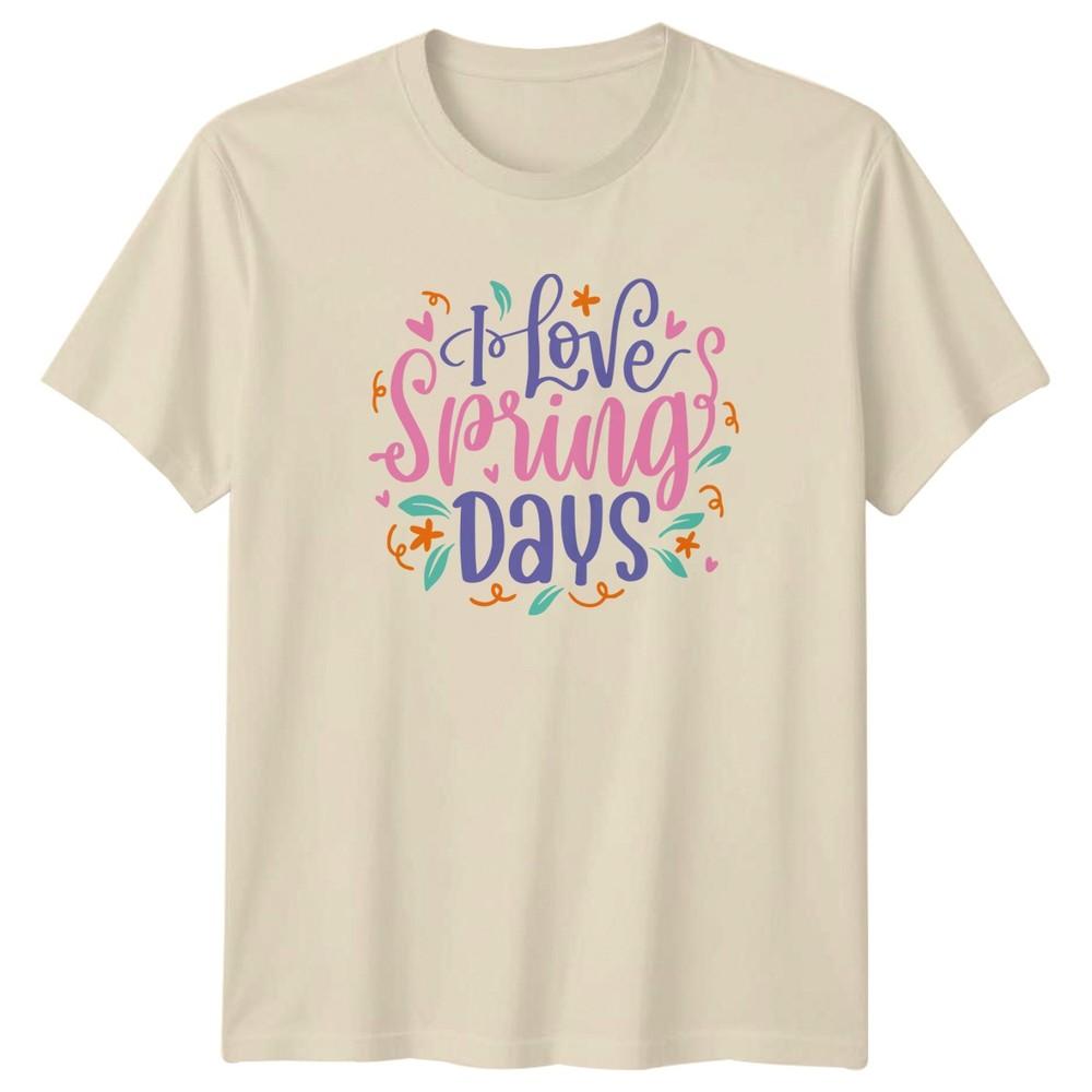I Love Spring Days Unisexs TShirt Script Lettering Seasonal Nature