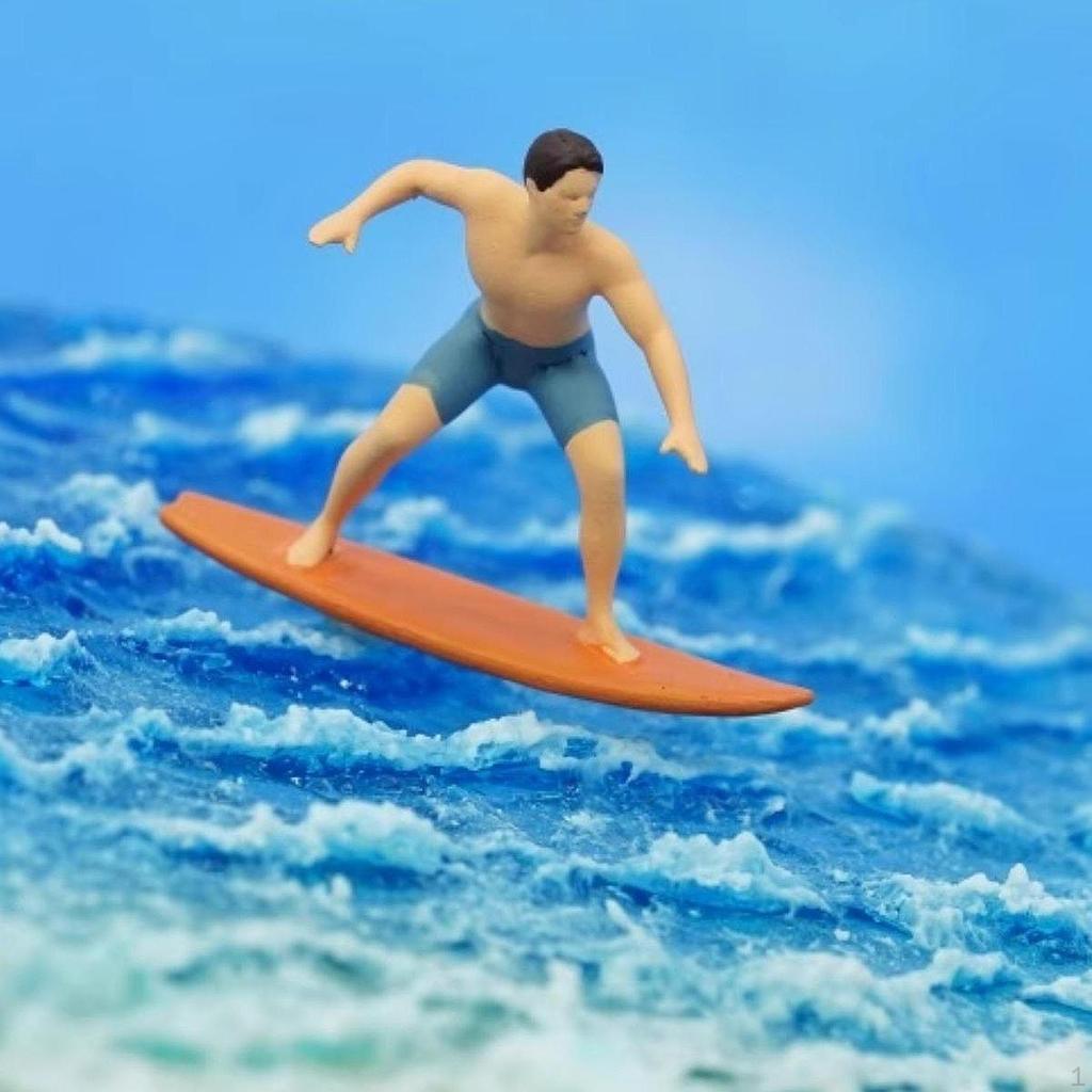 1/64 Miniature Surfing Figure Figurine Desk Decoration Photography Props Collection Tiny