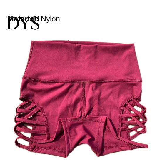 Gym Shorts Women Pants High-waist All-match Hollow Cross Fashionable Running Elastic Waist Short for Home Sport