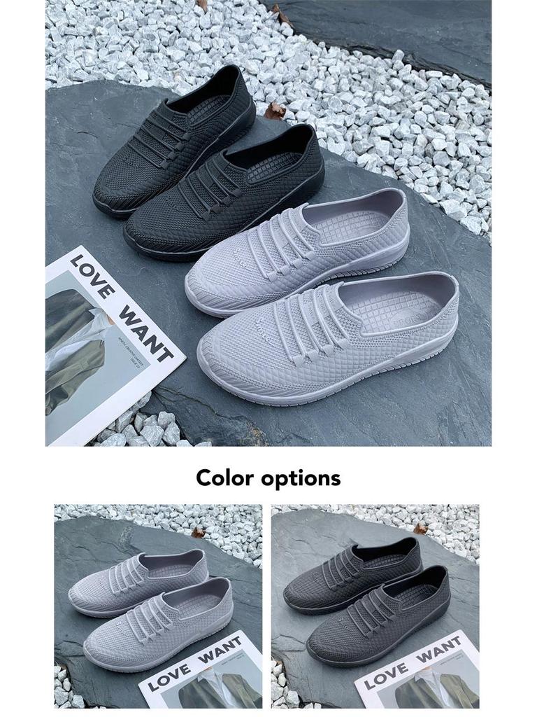 Herren Sommer Rutschfeste Outdoor Regenstiefel Mode Flache Sohle Pendeln Wasserschuhe