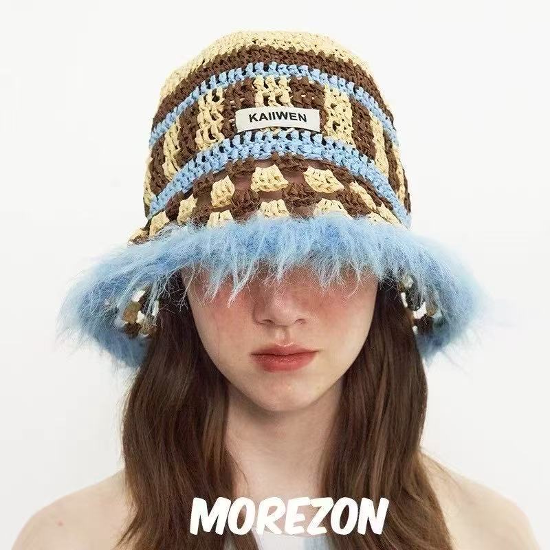 

Outdoor plush fur hat cute winter warm cold soft waxy fluffy mixed color rabbit hair knitted wool hat M（56-58cm） темно-коричневого