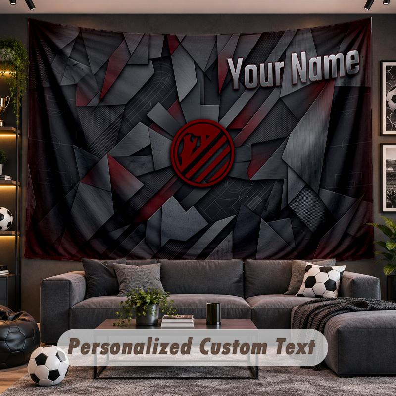 Atletico Madrid FC Personalized Tapestry Support Custom Name, Wall Art Home Decoration