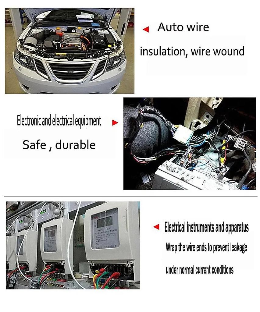 Svart Elektrisk Tygtejp Värmetålig Kabelhärva Isolering Bilkablage Tygomslag Vattentät Kabel Tejp