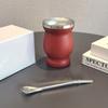 1 Set Yerba Mate Cup 304 Stainless Steel Double Wall 8oz Yerba Mate Gourd Cup With Straw Spoon And Cleaning Brush Teaware Sets