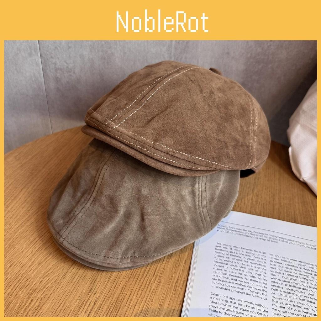 Classic Color Solid Retro Newsboy Cap Faux Suede Material Fall Women Winter