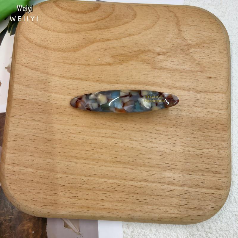 French Retro Oval Acetate Hair Clip - Water Drop Shape Bangs Accessory