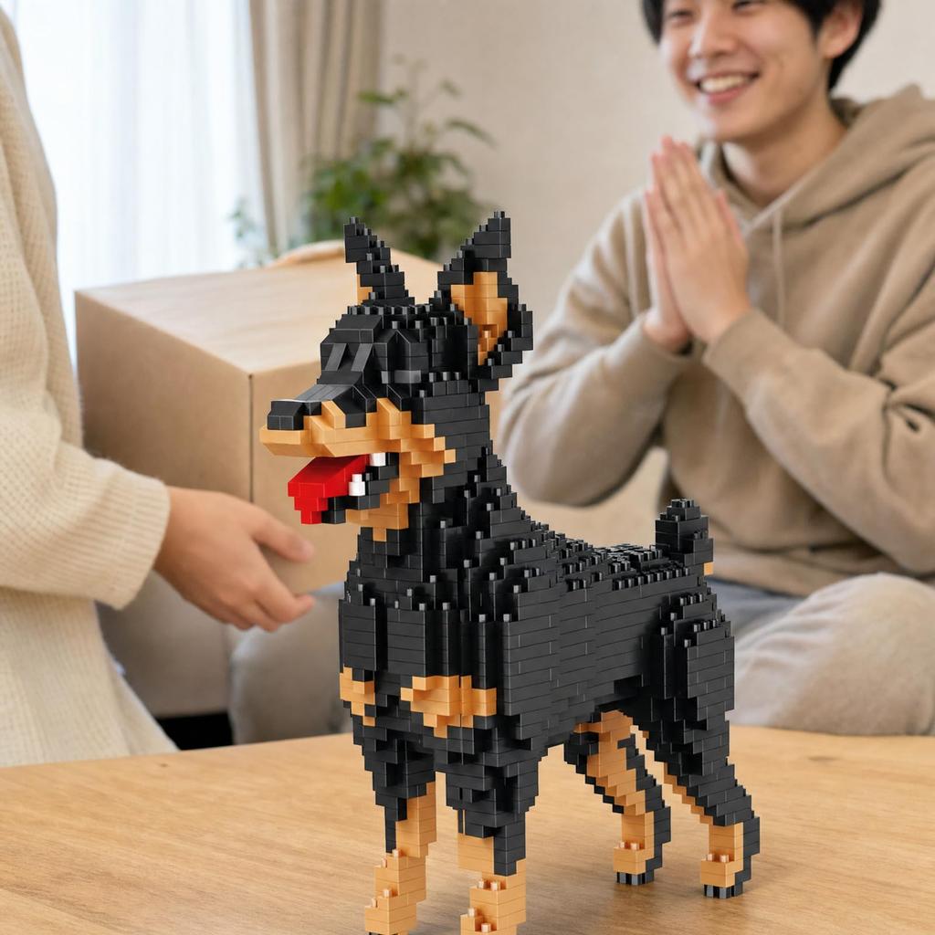 monolife Mini Doberman 957 Pieces Micro Adult 3D Puzzle Kit + Building Block Set