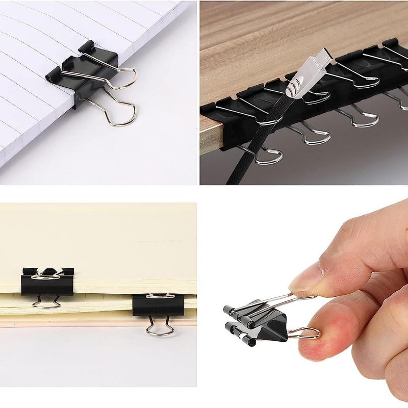 5pcs Stainless Steel Foldback Clip Long Tail Clip Metal Paper Clamp Office Metal Swallowtail Clip Student Stationery Paper Clip