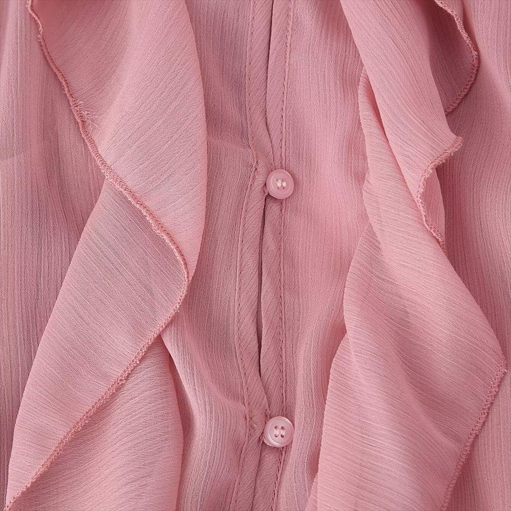 2025 Spring/Summer Women's Casual V-Neck Layered Long-Sleeve Shirt