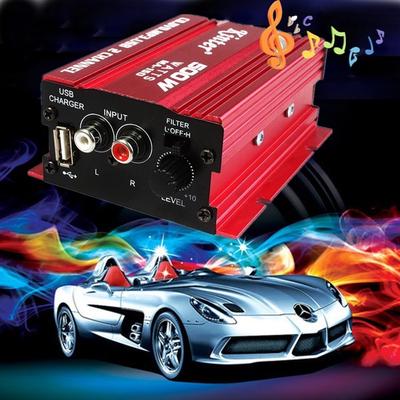 500W 12V 2CH HiFi Stereo Audio Power Amplifier Car MP3 Speaker Hot