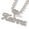 THE BLING KING Custom Cursive Letter 12mm Heart Chain Iced Out 2 Layer Cubic Zircon Name Necklace Personalized Hiphop Jewelry
