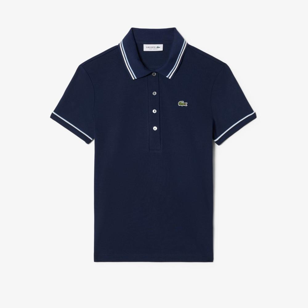 Lacoste Women's Slim Fit Piping Detail Polo Shirt DF5284-56G3UI