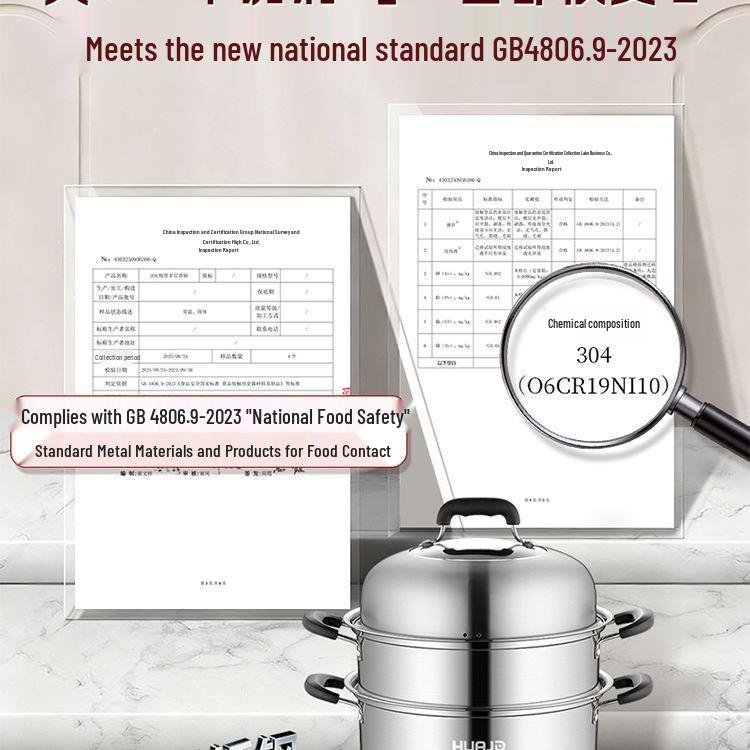 304 Stainless Steel Double Layer Steamer Pot for Induction & Gas Stoves - Multi-Functional, Thickened, Food Grade