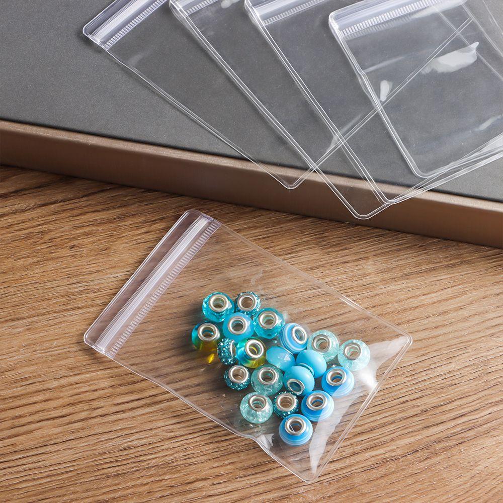 100Pcs PVC Plastic Self Sealing Bag Dustproof Reclosable Zip Lock Bags Transparent Jewelry Bag Gift Packaging Storage Pouches