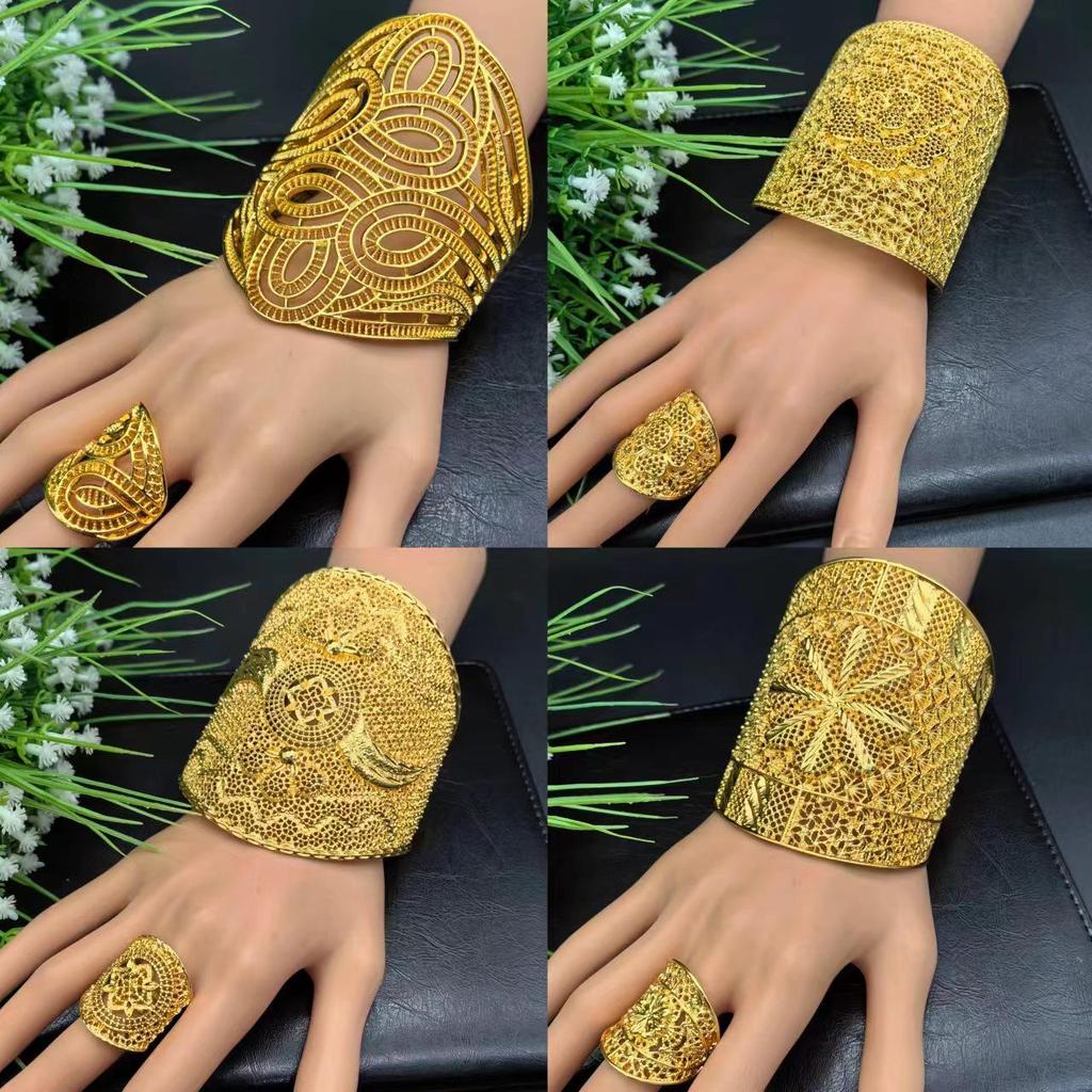 24K Gold Plated Bridal Bracelet for Women - Dubai and India Wedding Jewelry