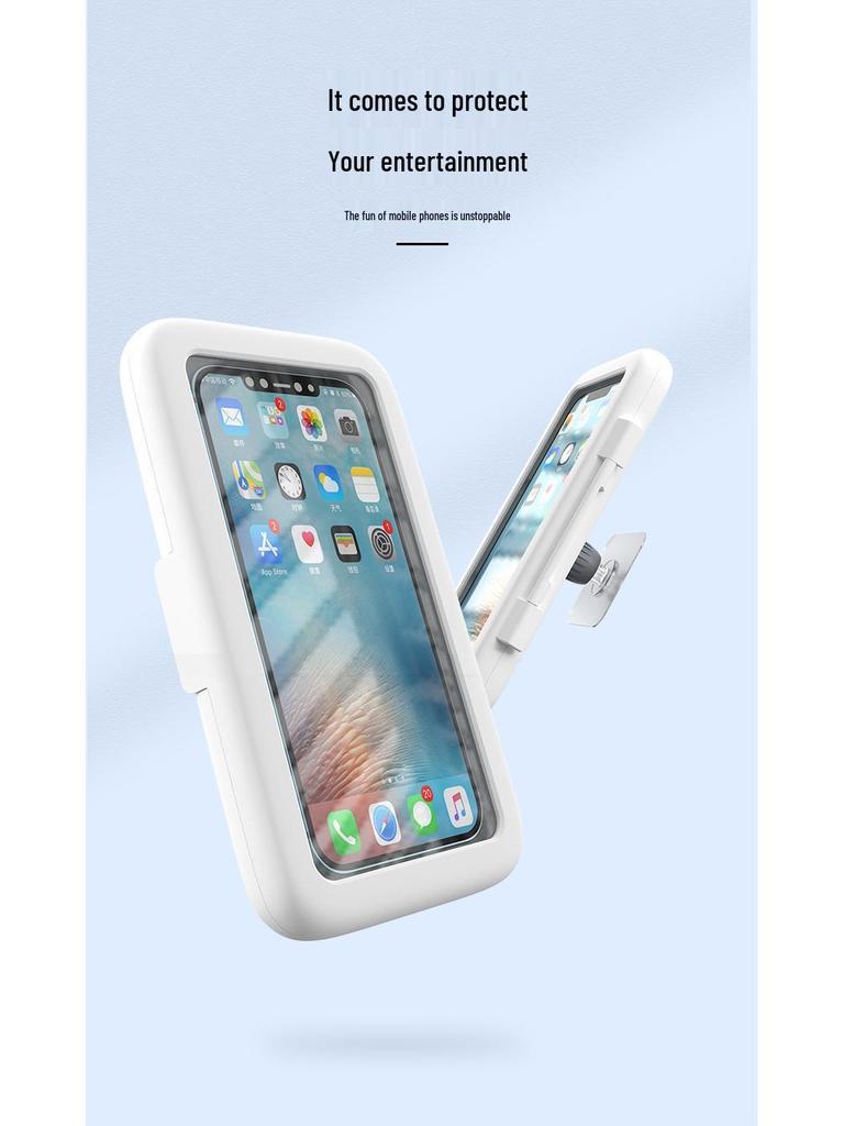 Waterproof Wall-Mounted Phone Case: No-Drill, Adjustable, Anti-Fog Touchscreen for Bathroom Toilets