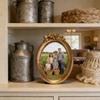 Small Antique Resin Picture Frame Victorian Rectangular Oval Jewelry Display Photo Frame for Weddings Party Decors