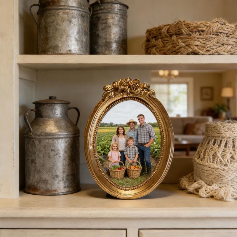 Small Antique Resin Picture Frame Victorian Rectangular Oval Jewelry Display Photo Frame for Weddings Party Decors